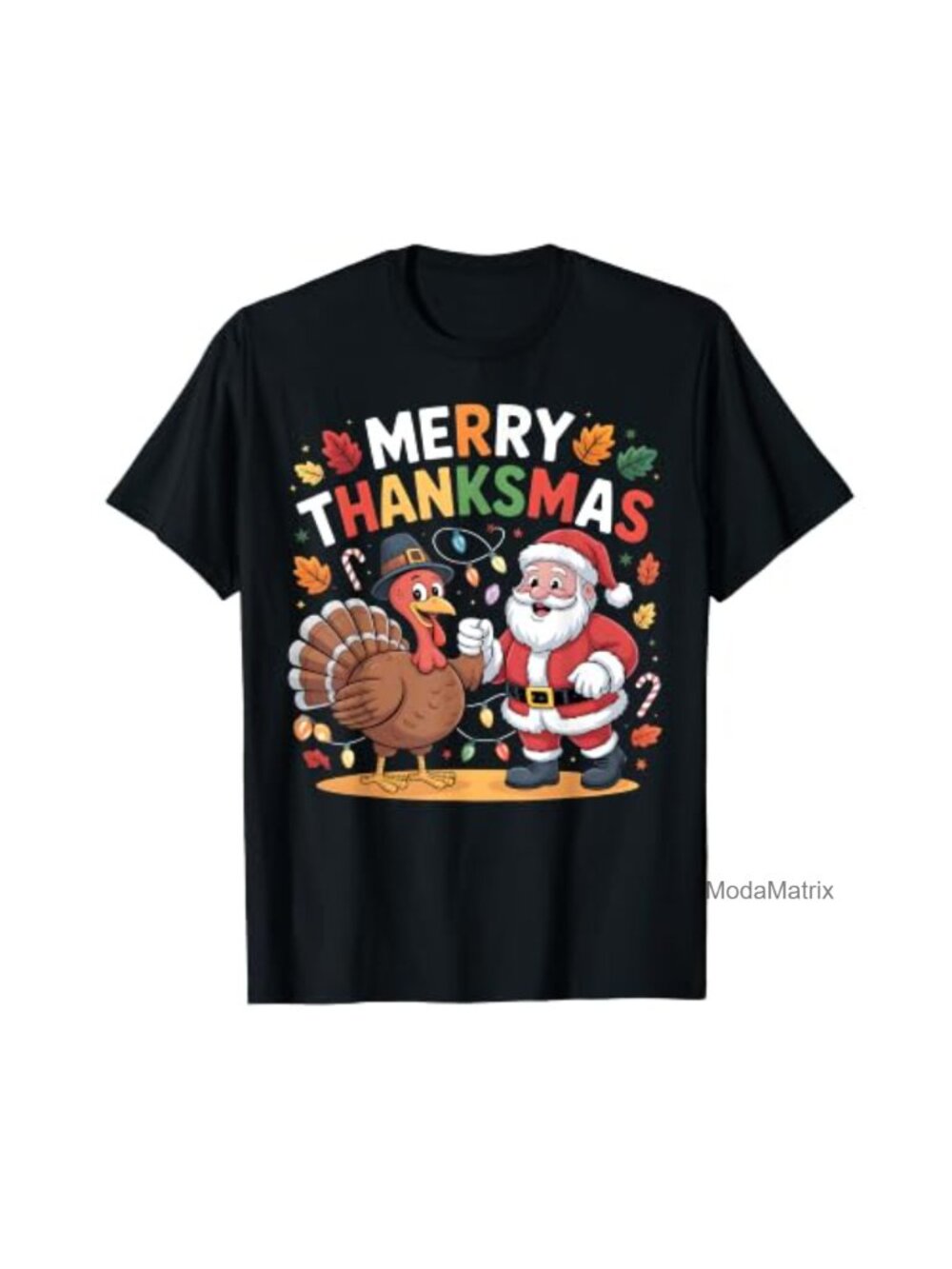 Funny Thanksgiving Christmas Turkey Santa T-Shirt